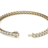 Brilliant 6ctw Lab Created Moissanite Sterling Silver Tennis Bracelet - 3mm Stones - Choice of White or 14K Gold Plated Finish