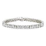 AGI Certified 16.00 CTW Pear Shaped Lab Grown Diamond Tennis Bracelet - 14kt White Gold