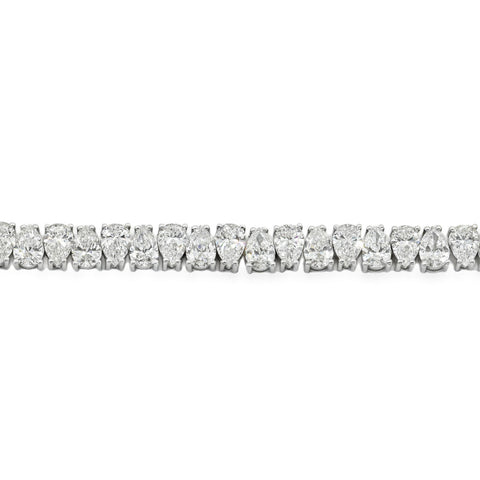 AGI Certified 16.00 CTW Pear Shaped Lab Grown Diamond Tennis Bracelet - 14kt White Gold