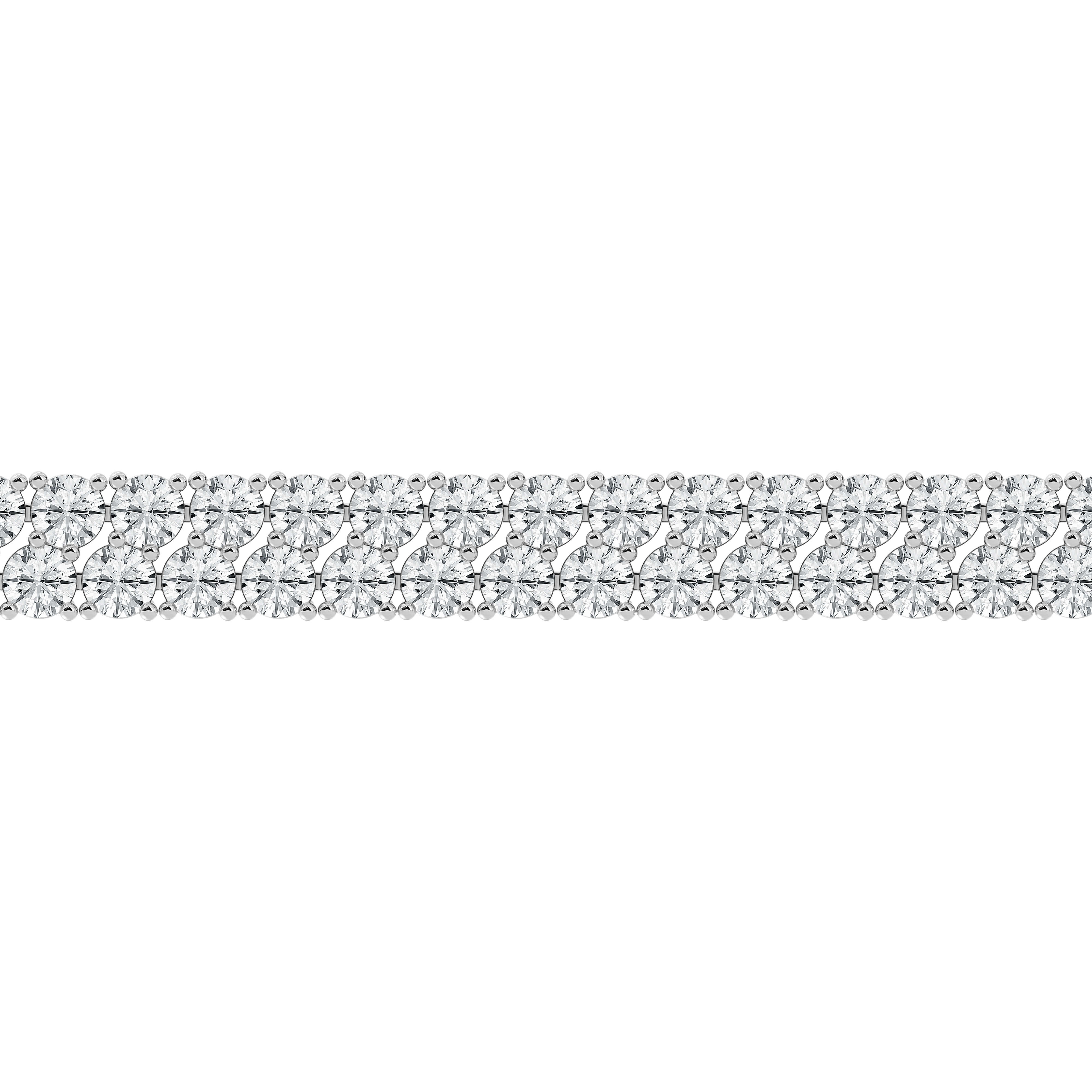 10 CTW Round Lab Diamond Double Row Tennis Bracelet 14K Gold Overlay ...