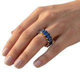 8.00CTW Lab Grown Blue Sapphire Eternity Band Ring in 14K Gold Over Sterling Silver