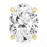 1.50 CTW Oval Cut Certified Moissanite Solitaire Ring in 14kt Yellow Gold Over Sterling Silver