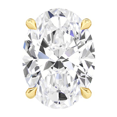 1.50 CTW Oval Cut Certified Moissanite Solitaire Ring in 14kt Yellow Gold Over Sterling Silver