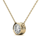 AGI Certified 2 CTW Round Brilliant Lab Grown Diamond Bezel Pendant in 14K Gold