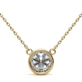 AGI Certified 2 CTW Round Brilliant Lab Grown Diamond Bezel Pendant in 14K Gold