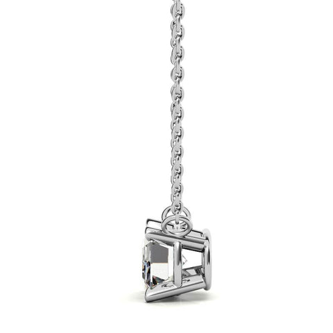 2.00 CTW AGI Certified Lab-Grown Emerald-Cut Diamond Solitaire Pendant in Choice Of 14K White or Yellow Gold