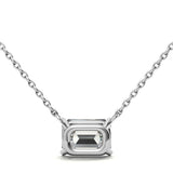 2.00 CTW AGI Certified Lab-Grown Emerald-Cut Diamond Solitaire Pendant in Choice Of 14K White or Yellow Gold