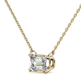 2.00 CTW AGI Certified Lab-Grown Emerald-Cut Diamond Solitaire Pendant in Choice Of 14K White or Yellow Gold