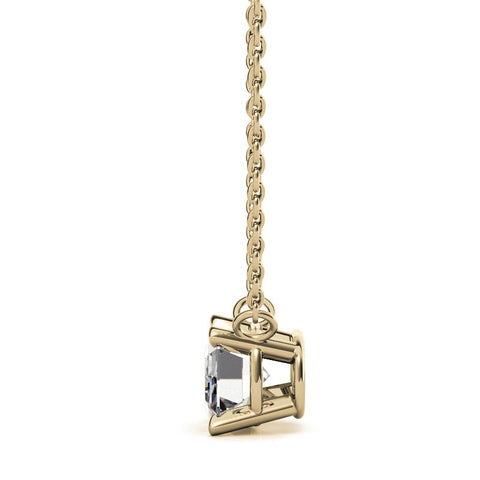 2.00 CTW AGI Certified Lab-Grown Emerald-Cut Diamond Solitaire Pendant in Choice Of 14K White or Yellow Gold