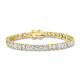 6.00 CTW Princess-Cut Created White Sapphire Tennis Bracelet in 14kt Gold Overlay with Double-Latch Safety