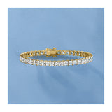 6.00 CTW Princess-Cut Created White Sapphire Tennis Bracelet in 14kt Gold Overlay with Double-Latch Safety
