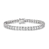 6.00 CTW Princess-Cut Created White Sapphire Tennis Bracelet in 14kt Gold Overlay with Double-Latch Safety