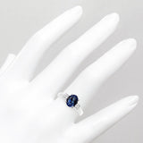 2.00 CTW Lab Created Oval Blue Sapphire & Diamond 3-Stone Engagement Ring in 14kt Gold