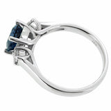 2.00 CTW Lab Created Oval Blue Sapphire & Diamond 3-Stone Engagement Ring in 14kt Gold