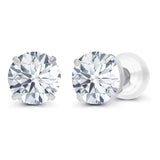 2.00 CTW AGI Certified Lab-Grown Diamond Stud Earrings in 14K White Gold - G Color, VS Clarity