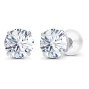 2.50 CTW Created Moissanite Stud Earrings in 14K White Gold -F-G Color, VS Clarity, Handcrafted USA