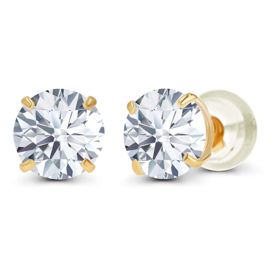 CTW Created Moissanite Stud Earrings in 14K Gold F-G Color