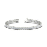 6.00 CTW Created Moissanite Princess Cut Half Bezel Tennis Bracelet in 14K Gold Over Sterling