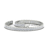 6.00 CTW Created Moissanite Princess Cut Half Bezel Tennis Bracelet in 14K Gold Over Sterling