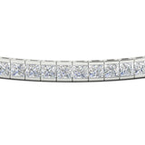 6.00 CTW Created Moissanite Princess Cut Half Bezel Tennis Bracelet in 14K Gold Over Sterling