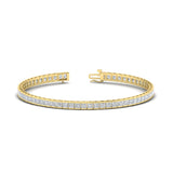 6.00 CTW Created Moissanite Princess Cut Half Bezel Tennis Bracelet in 14K Gold Over Sterling