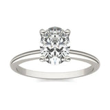 1 1/2 CTW Oval Lab Grown Diamond Solitaire Engagement Ring 14K White Gold
