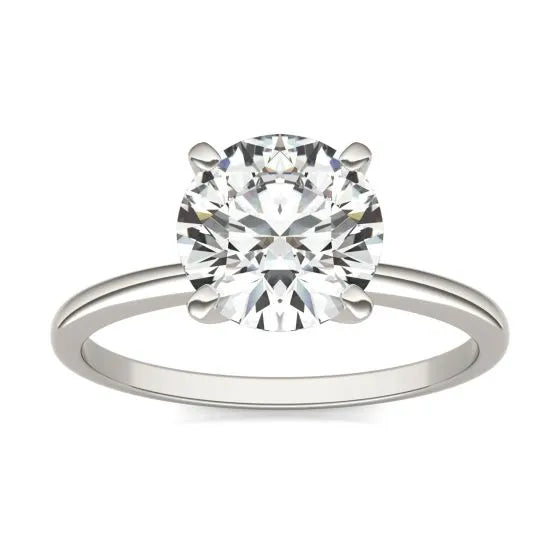 2 CTW Round Lab Grown Diamond Solitaire Engagement Ring 14K White Gold (G-VS)