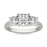 2 CTW Round Lab Grown Diamond Classic Three Stone Engagement Ring in 14K White Gold (G-VS)