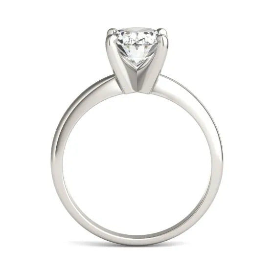 2 CTW Oval Lab Grown Diamond Solitaire Engagement Ring 14K White Gold (G-VS)
