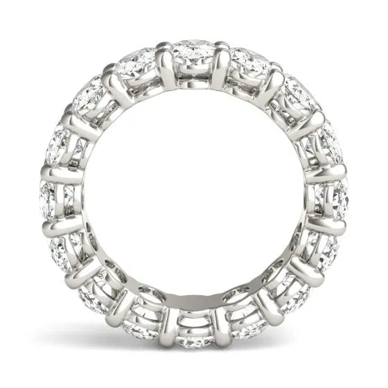 5 5/8 CTW Oval Lab Grown Diamond Couture Classic Eternity Ring 14K White Gold (G-VS)