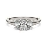 1 CTW Oval Lab Grown Diamond Three Stone Engagement Ring 14K White Gold (G-VS)