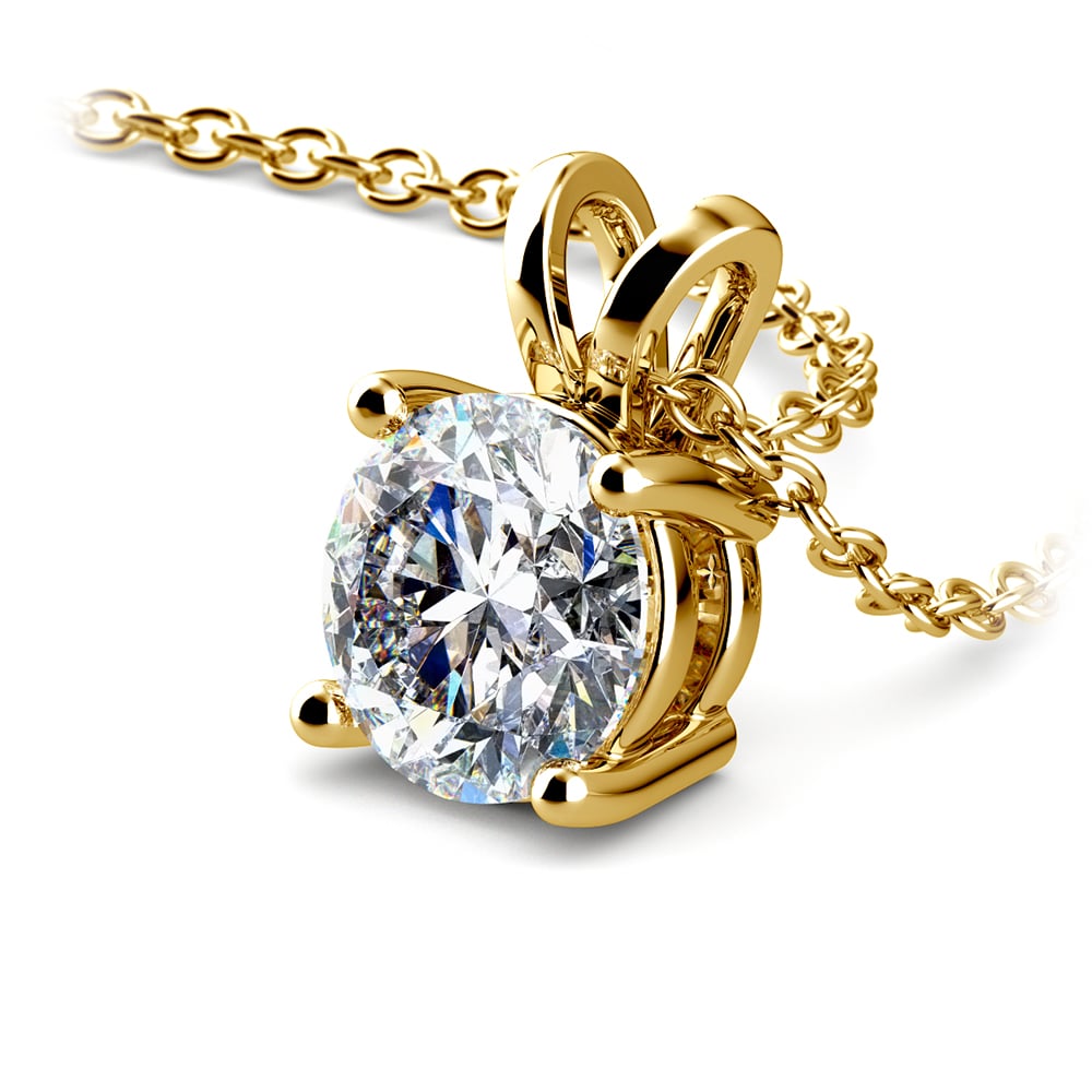 1.00 CTW Lab Grown Diamond Pendant - AGI Certified in 14K Yellow